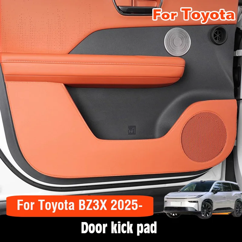 

Для Toyota BZ3X 2025 2026, кожаный коврик для двери автомобиля, защита от грязи, защитная наклейка, комплект аксессуаров для украшения
