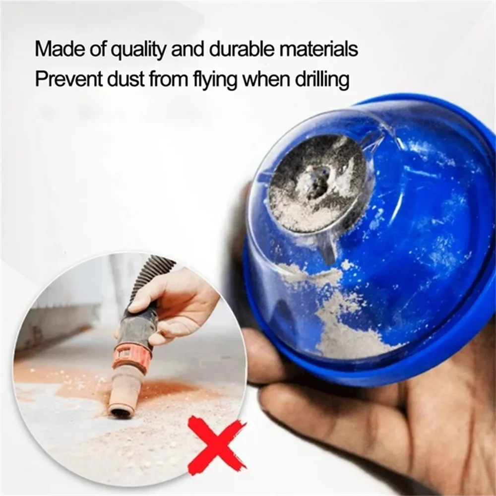 Electric Drill Dust Cover Bowl-Shaped Design Blue Drilling Accessories Shockproof Dust Catcher for 4-10mm Drill Bits image 3