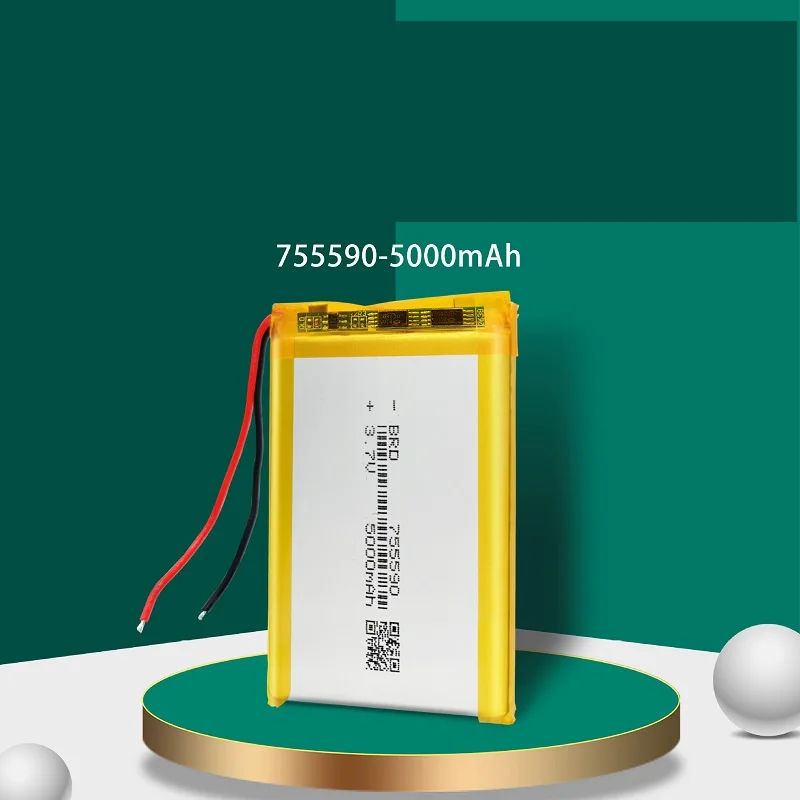 3.7v 5000mah células de bateria lipo de polímero de lítio para mp3 power bank psp telefone móvel almofada protable tablet pc 755590   Parte