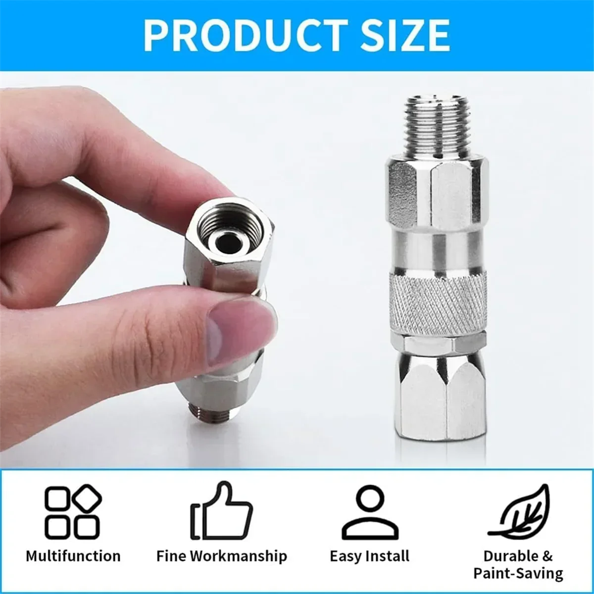 Airless Spray Swivel Joint 1/4-Inch High Pressure Painting Supplies Airless Spray Whip Hose Swive 1/3/6pcs Airbrush Gun