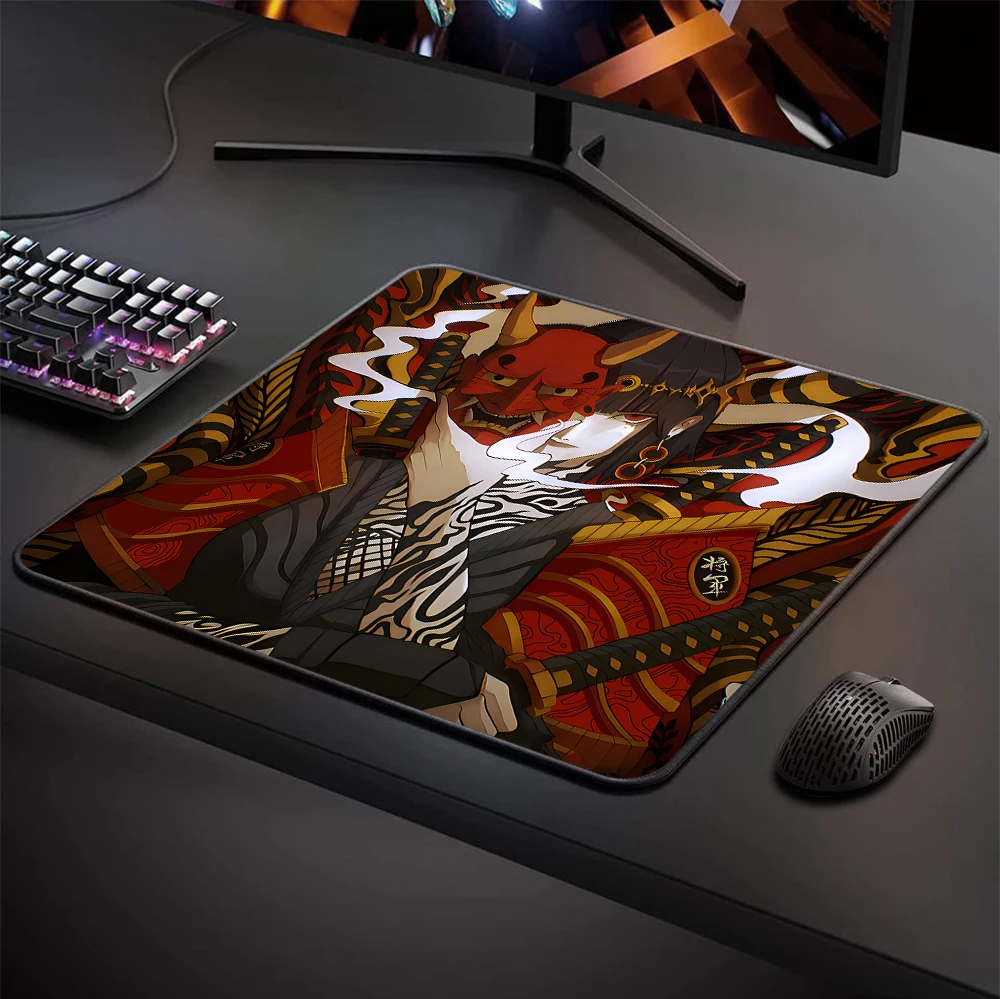 

45x40CM Anime Mouse Pad E-Sports Professional Gaming Mousepad Gamer Balance Mouse Mat Oni Mask Locking Edge Computer Desk Mat XL