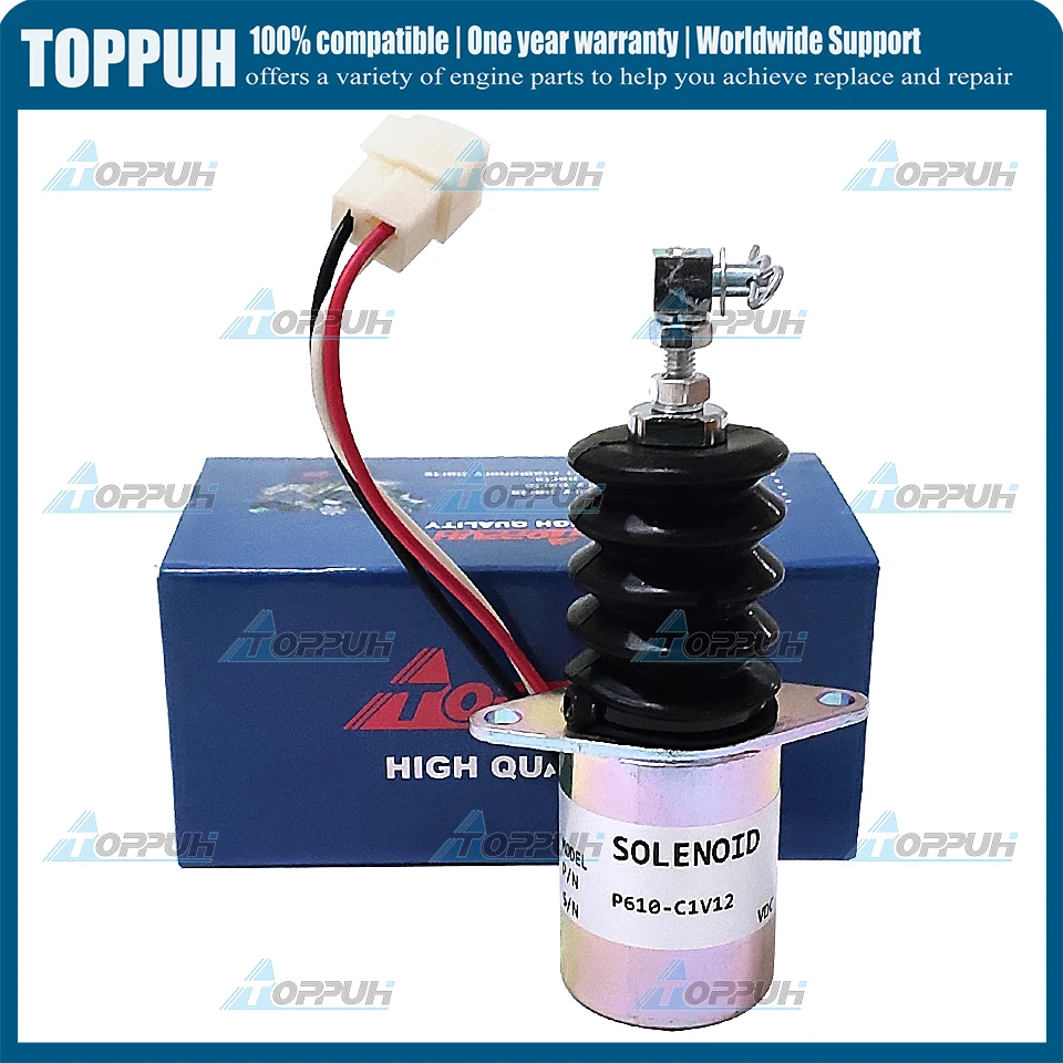 12V P610-C1V12 Fuel Shutoff Stop Solenoid Valve P610C1V12 P610-C1V12 12V for Trometta