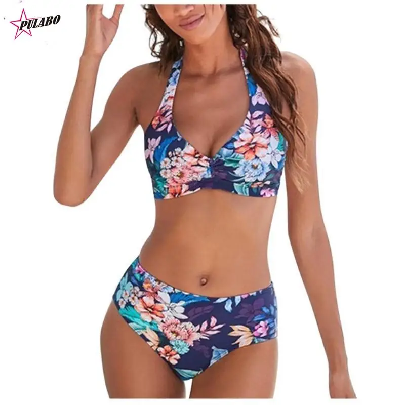 PULABO Costume da bagno donna estate backless sexy stampato floreale costumi da bagno bikini casual perizoma costume da bagno beachwear nave di goccia y2k