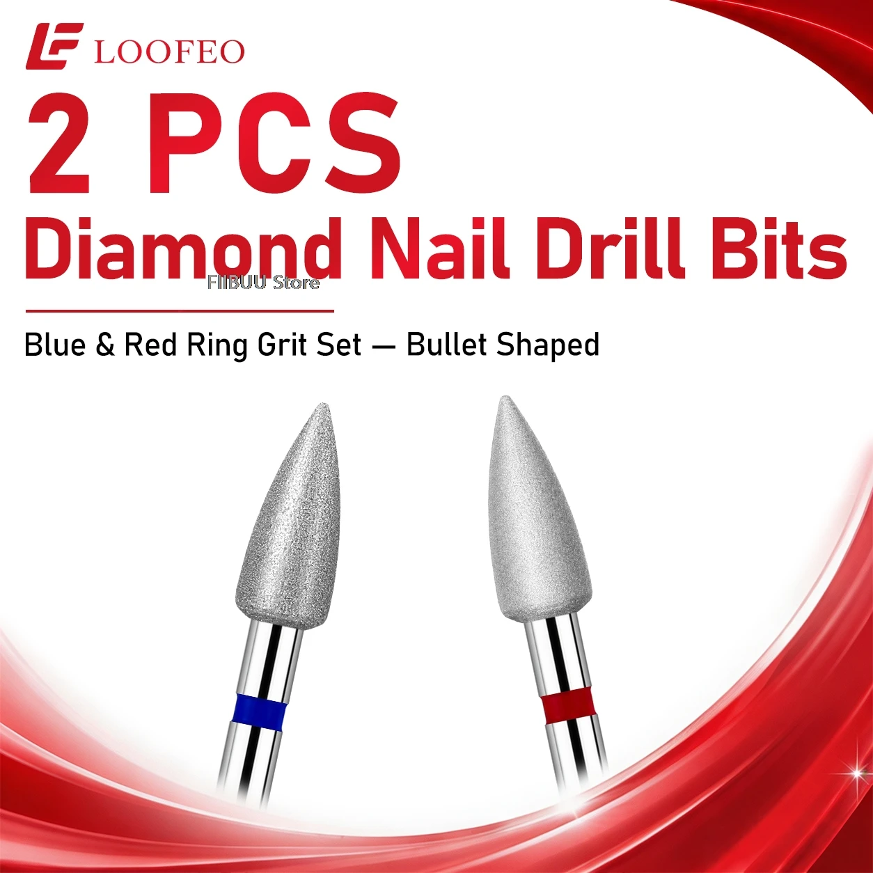 2pcs Diamond Cuticle Nail Drill Bits Milling Cutter for Manicure Pedicure Accessories Removing Dead Skin Burrs Medium Fine Set