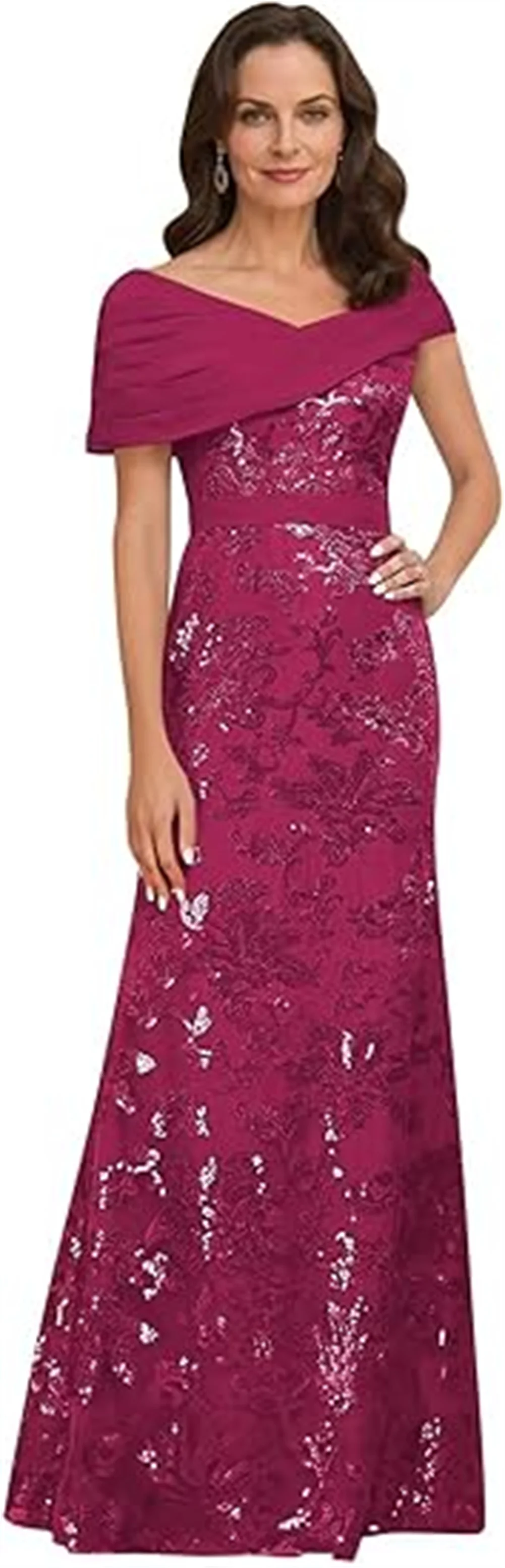 فساتين أم العروس بحورية البحر ترتر نسائية مخصصة لحفلات الزفاف من الشيفون بدون أكتاف مكشكشة فساتين سهرة رسمية طويلة