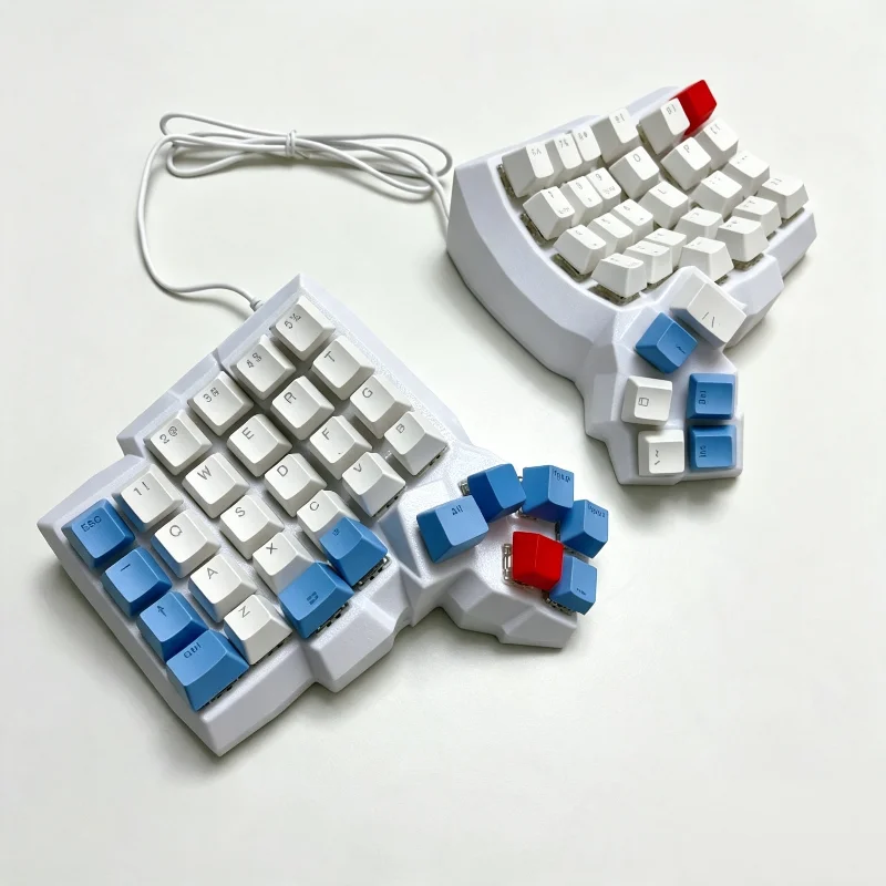 64 Key Dactyl Manuform Split Keyboard With Wireless Bluetooth/wired Dual-mode Hot-swapping Support Zmk Studio Type-c Ergonomics