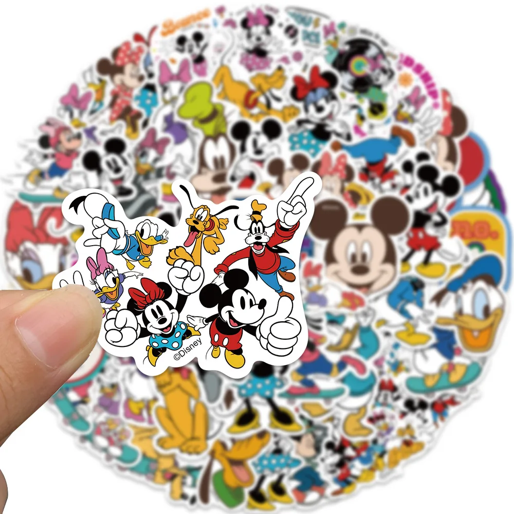 50PCS Disney Minnie Mickey Stickers Movie Anime Decal DIY Skateboard Laptop Motorcycle Cool Cute Cartoon Sticker Pack Kids Toy