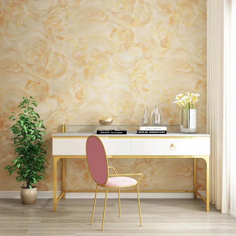 New Chinese Non-Woven Bedroom Wallpaper Auspicious Clouds Sofa Tv Background Wallpaper Study Room Bedroom Porch Tea House Mural