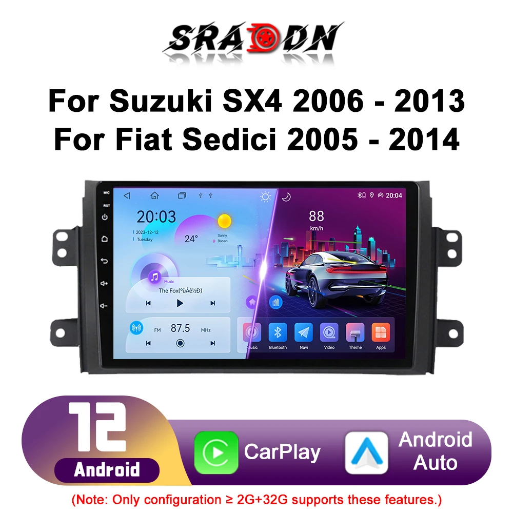 

For Suzuki SX4 2006 - 2012 Fiat Sedici Car Radio Android Multimedia Video Player GPS Navigation Carplay Touch Screen Auto Stereo