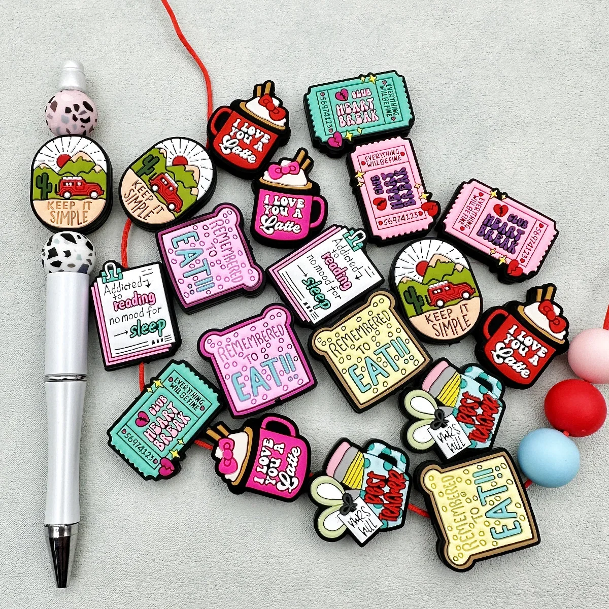 10PCS Silicone Beads Focal Beads Baby Pendant DIY String Pen Beads Nipple Chain Jewelry Accessories Creative Diy Gifts