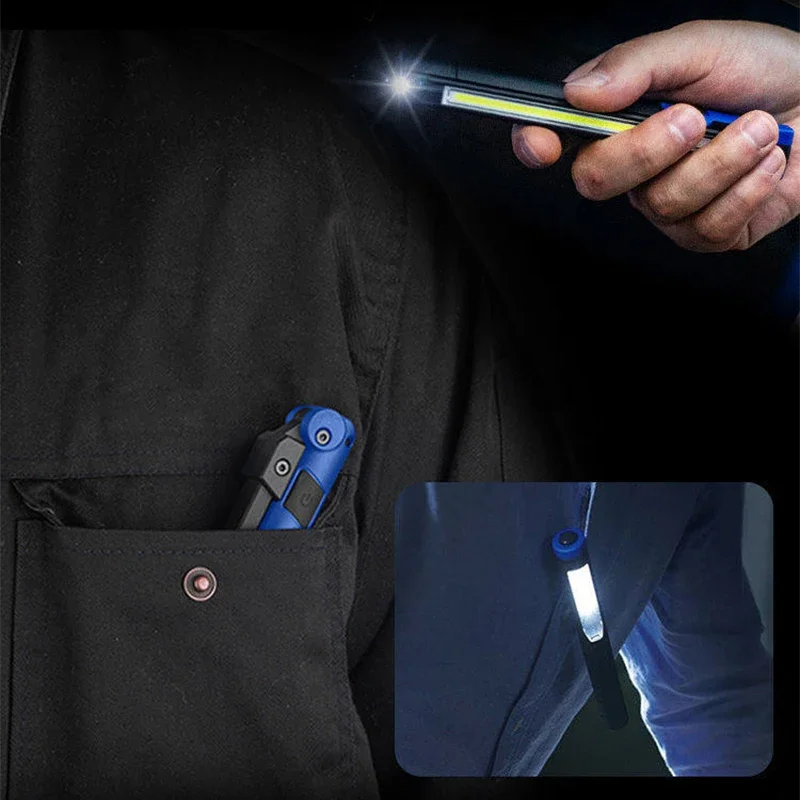 Rechargeable LED Work Light, Portable Folding High-Intensity Flashlight, Handheld Inspection Light for Auto Repair