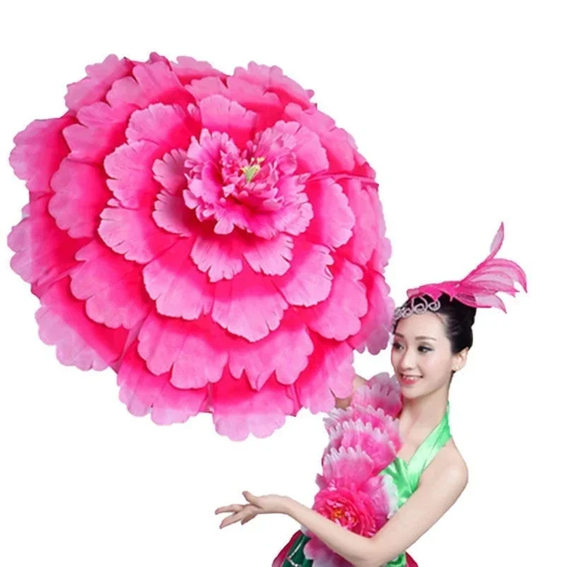 5 Pack Props for Your Dance Performance with 70cm Vintage Chinese Peony Flower Umbrellas