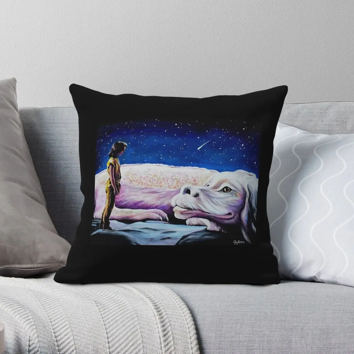 NeverEnding Story Atreyu Falkor Pillowcase Polyester Linen Velvet Creative Zip Decor Bed Cushion Cover Wholesale