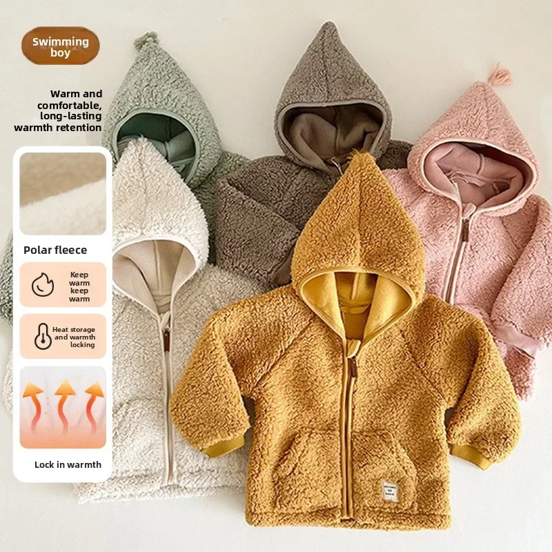 Children's Coats Outerwear 2026 Kids Jackets  Autumn Winter New Hooded To Keep Warm for Boys Girls Fleece Children's Clothing