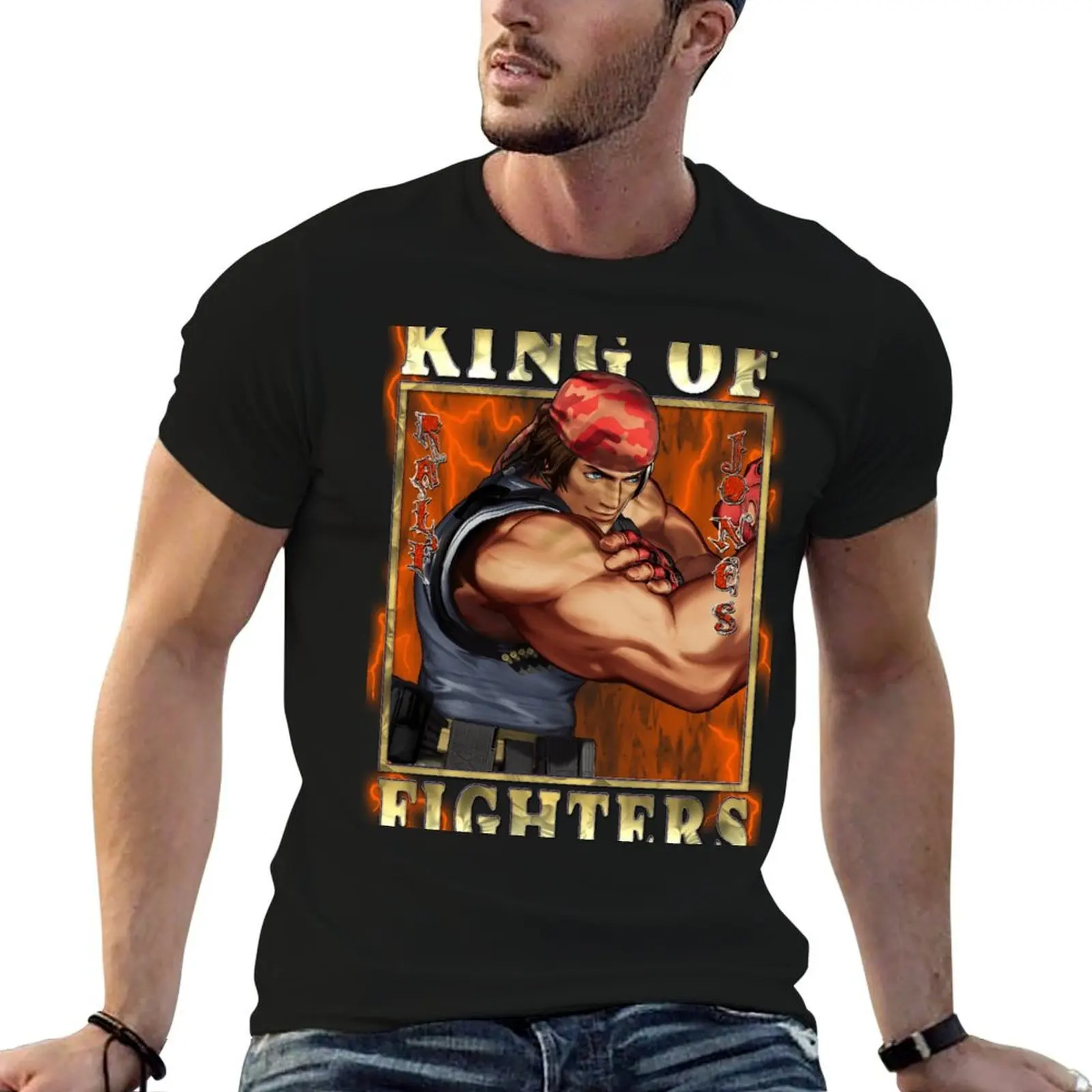 

King of Fighters XV - One man army Ralf Jones KOF T-Shirt anime t shirts for man funny t shirts man T-Shirt