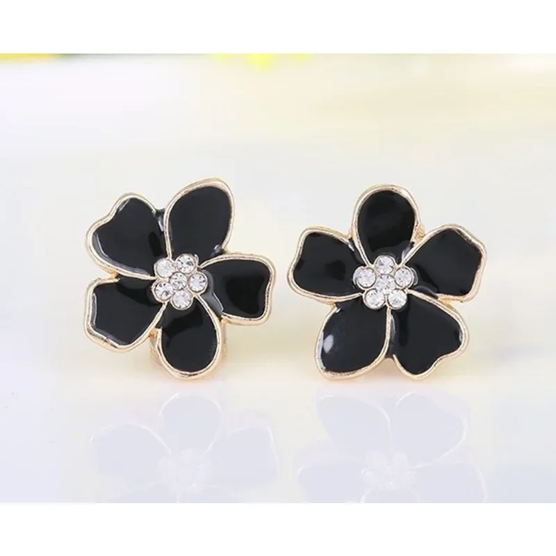 Orecchini a Clip smaltati a forma di fiore in stile coreano senza Piercing per la festa delle ragazze simpatici gioielli con Clip per l\'orecchio