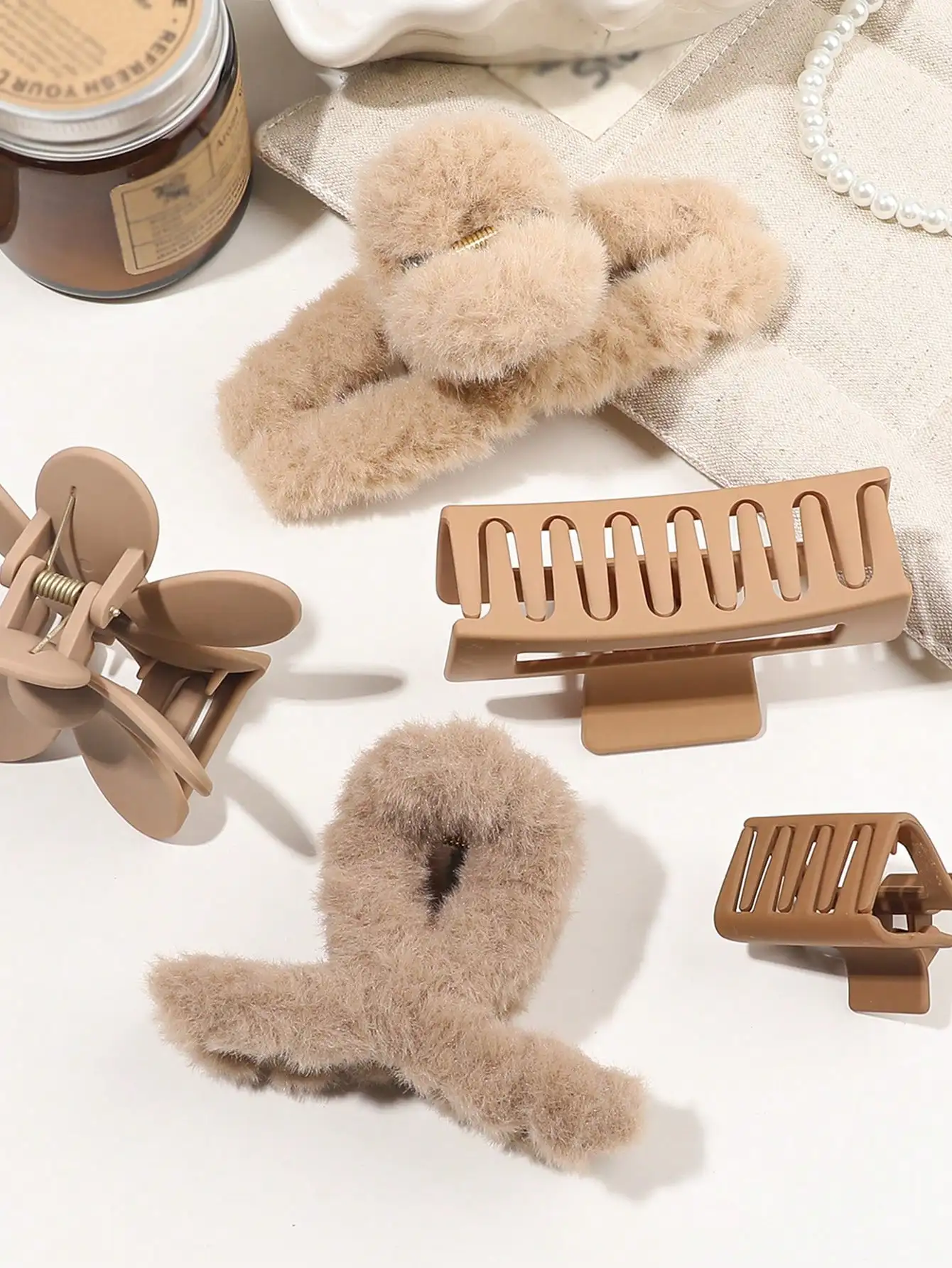 8 Stück Herbst-Winter-Rosa-Mode-Haarschmuck für Frauen, 4,9 Zoll große Haarklammern, matte Bananenklammer, starker Halt, Kieferklammer – Detail 12