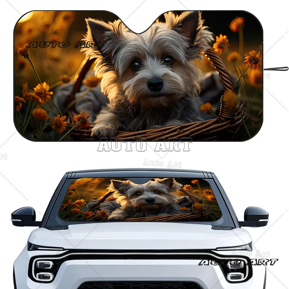

Yorkshire Terrier Car SunShade Heat-insulating Aluminum Film Windshield Sunshades UV Rays Blocks Car Sun Visor Protector