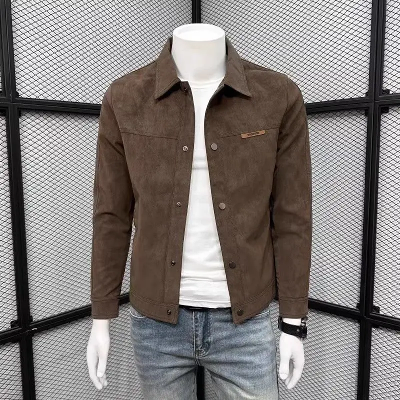 Fashionable Brand Jacket Autumn Jacket Men's Slim Trendy New High-end Handsome Lapel Oversweater