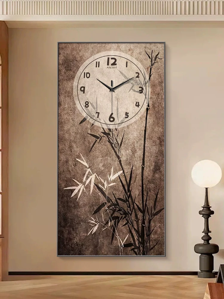Mid-century Style LED Wall Clocks and Plane Decorative Painting Clock Living Room Entrance Corridor Mural Light Watch Home Decor