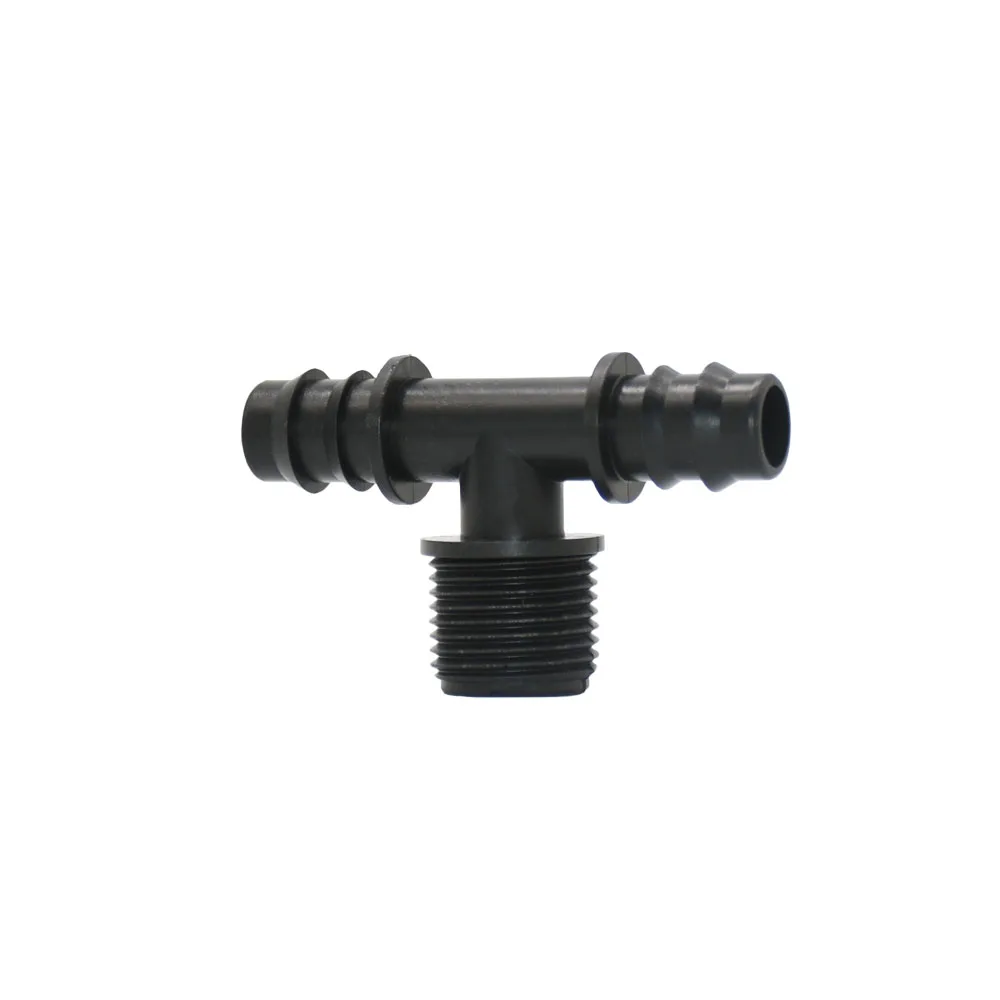 16/20/25mm Garden PE Hose Water Splitter 2-way Connector 1/2 3/4 inch Male Thread  Plastic Pipe Tube Barb Fitting 2pcs