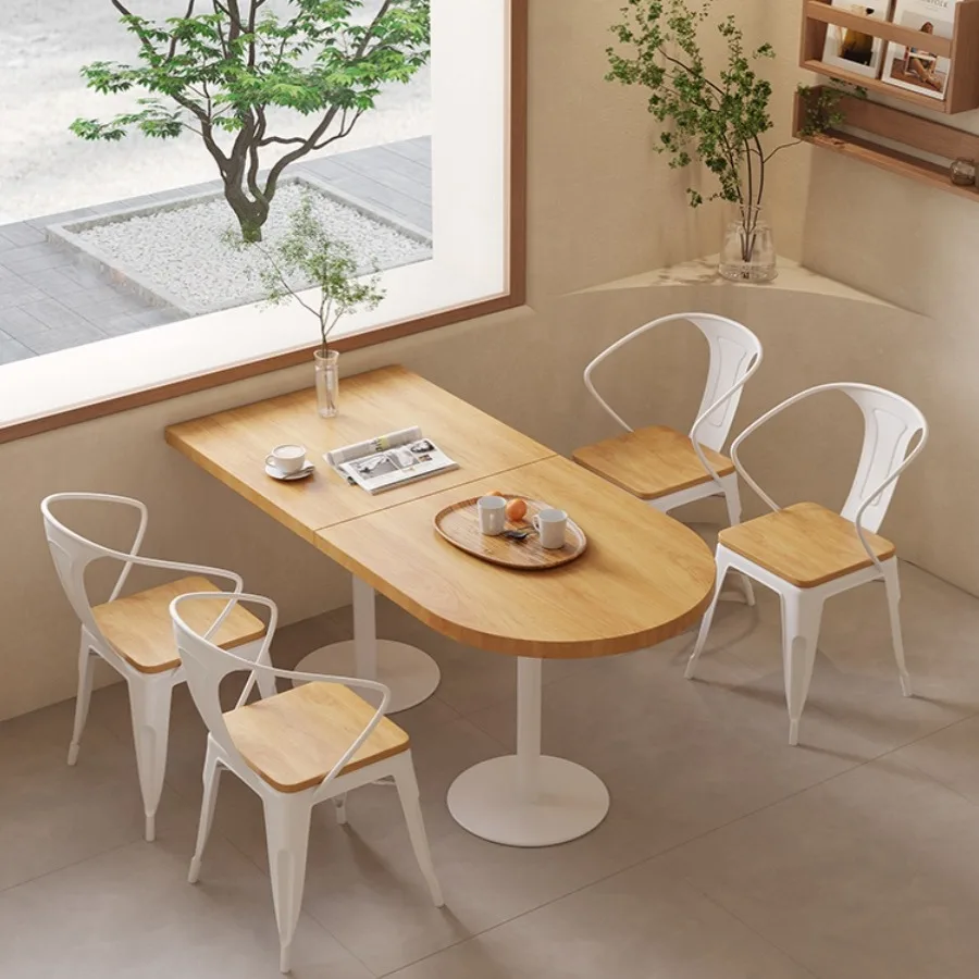 solid-wood-semi-round-table-barbecue-milk-tea-shop-restaurant-wrought-iron-balcony-small-square-table-commercial-log-dining-tabl