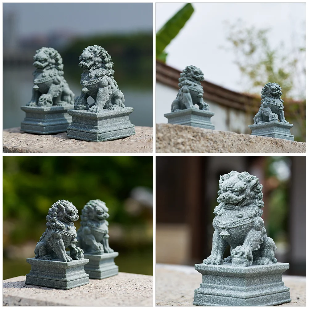 Miniature Garden Miniature Lion Decoration Figurines Guardian Fu Dog Sculptures Zen Accessories Fish Tank Terrarium Decor