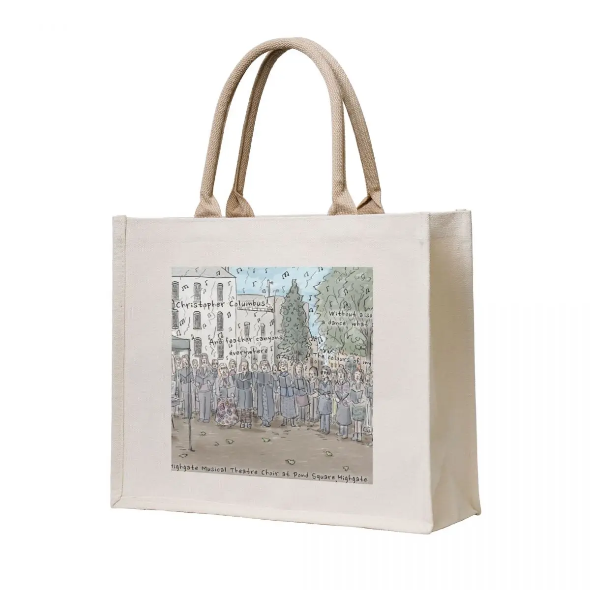 

Highgate Musical Theatre Choir at Pond Square , Highgate , London - Drawing and Digital Paint Tote Bag Canvas bag