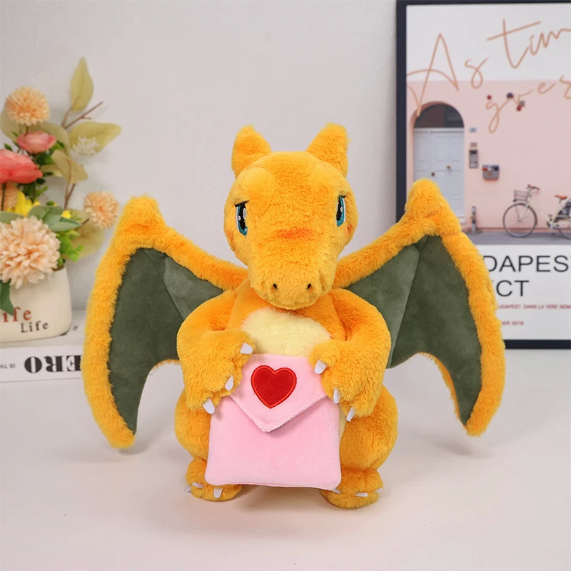 25cm New Pokemon Plush Charizard Love Letter Cute Stuffed Toy Soft Doll Xmas Gift