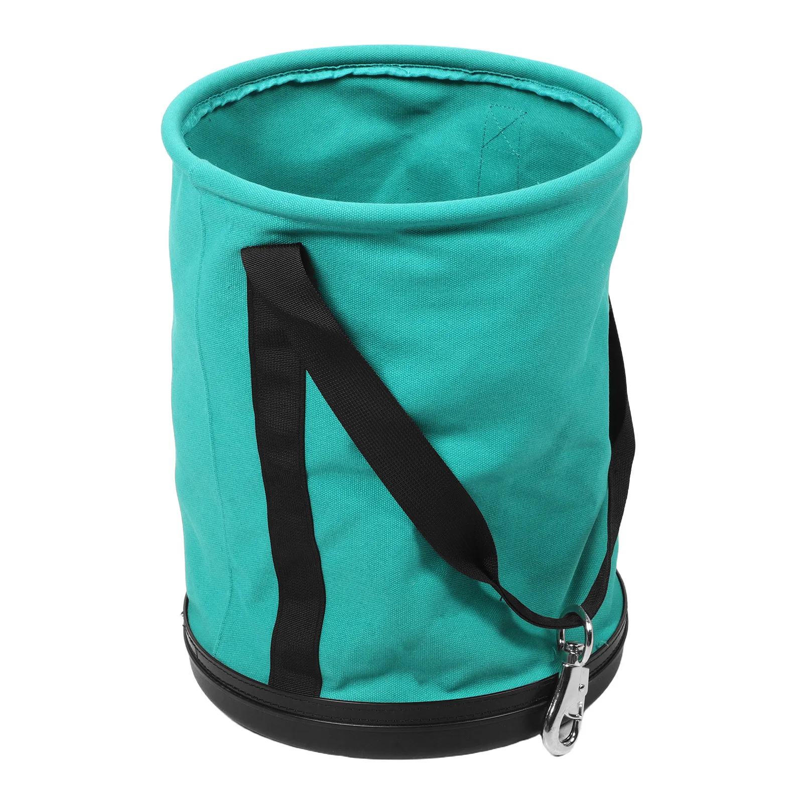 Heavy Duty Canvas Utility Bucket 11.6x15 Inch Round Hard Base Shoulder Strap Tool Bag for Electrician Construction Tool