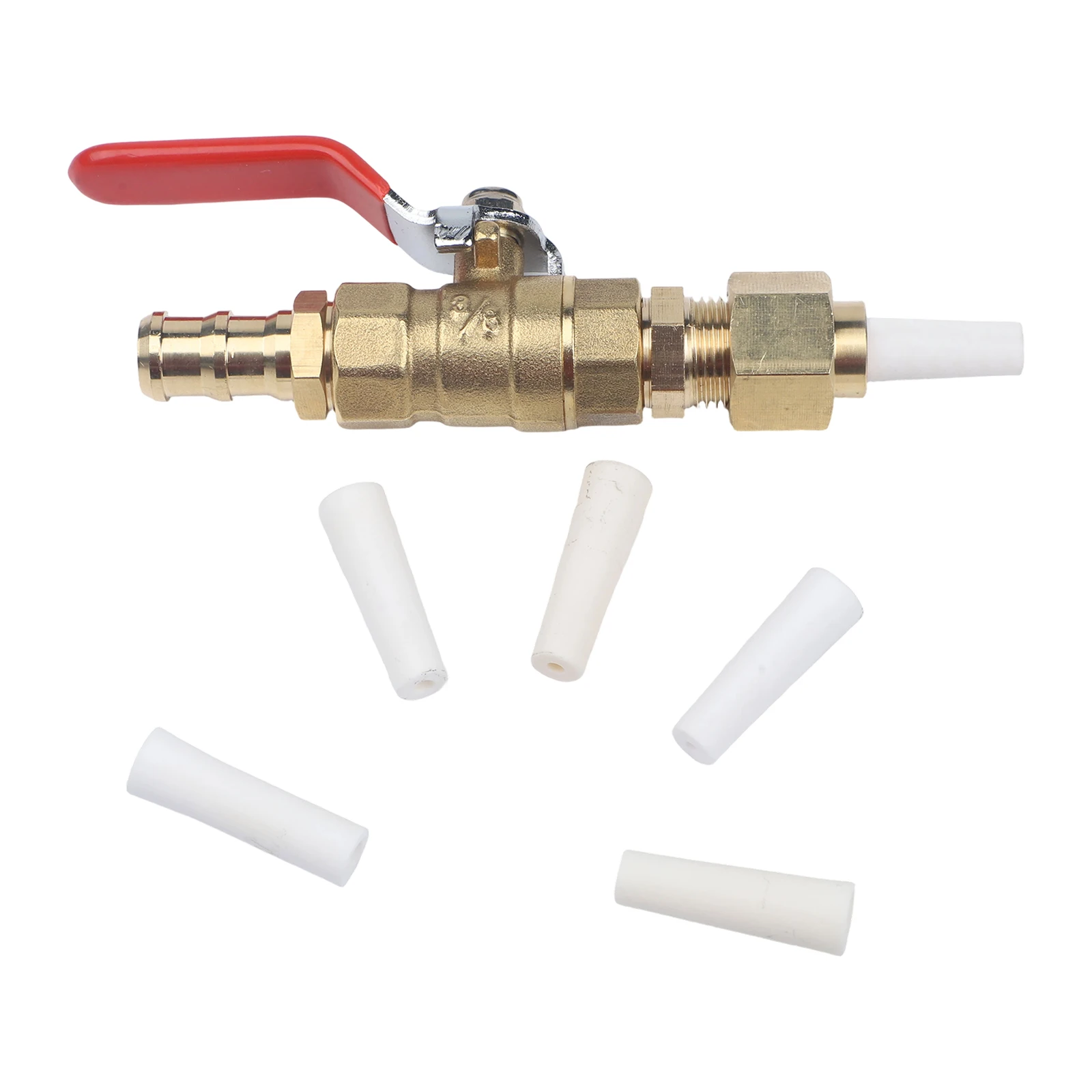 Brass Pneumatic Ball Valve Sandblaster Gas System with Quick Connect Fitting and 5 Replaceable Ceramic Nozzles