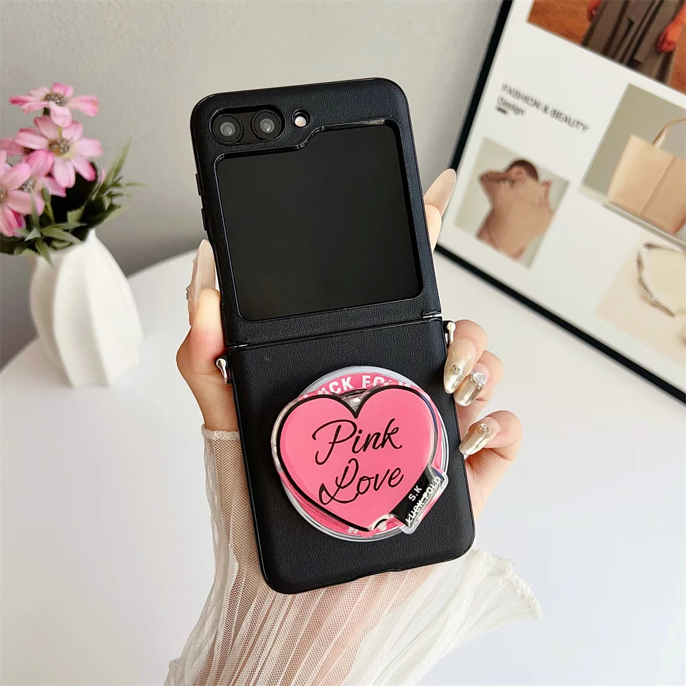 حامل حب وردي مغناطيسي قابل للفصل لهاتف Magsafe لهاتف سامسونج جالاكسي Flip7 Flip6 Z Flip 3 4 5 6 7 FE غطاء حماية #3