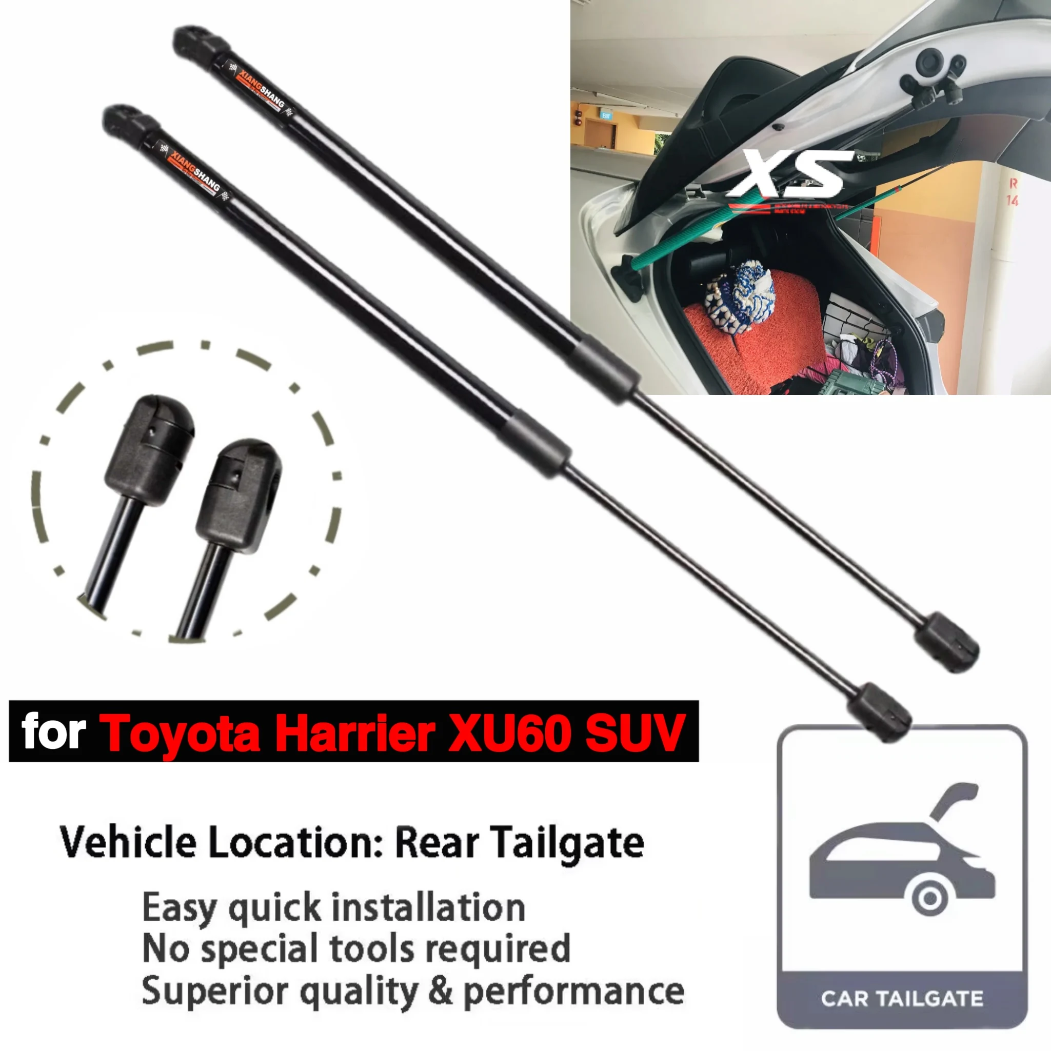 

Задние газовые стойки задней двери для Toyota Harrier XU60 2013-2020 внедорожника, задний багажник, подъемник багажника, опоры, пружины, стержень амортизатора, поршень