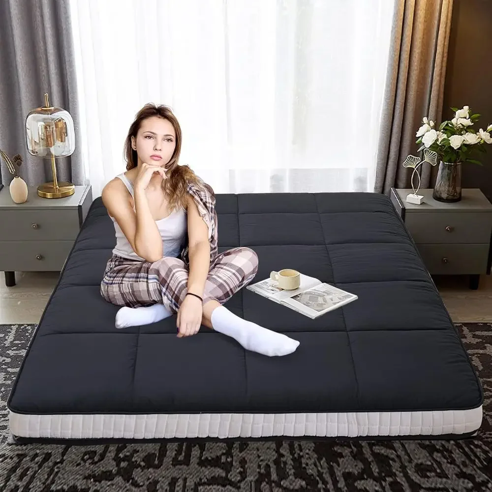 

Queen Size Memory Foam Mattress - Thick Japanese Style Floor Mattress for Adults, Roll-Up Breathable Bed Mattress