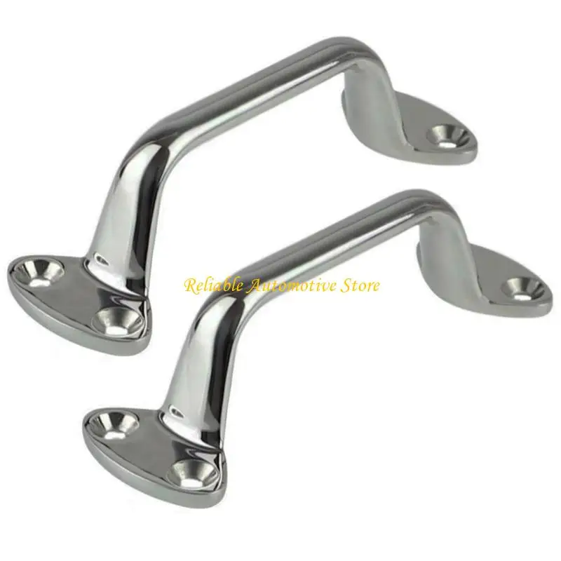 M68B Stainless Steel Boat Pull Handle 1 Pair 6 Inch Marine Grab Handle for Storage Lids, Side Mounts, and Fixed Pull Points