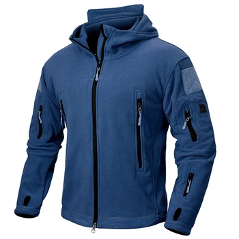 Winter Tactical Fleece Jacket Men Warm Polar Outdoor Hoodie Coat Multi-Pocket Casual Full Zip Sport Hiking Jacket 3