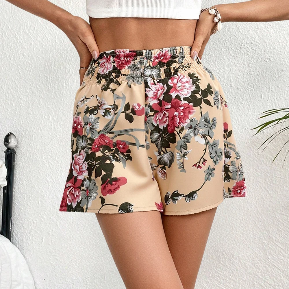 Shorts Summer Casual Fashion Ditsy Floral Print High Waist Mini Shorts For Women