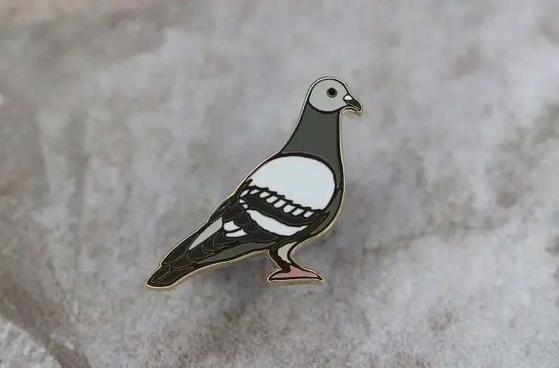 New York Pigeon Enamel Pin Cartoon Brooch Lapel Badges Jewelry Gift Funny Cute Fashion Kids Friends Women