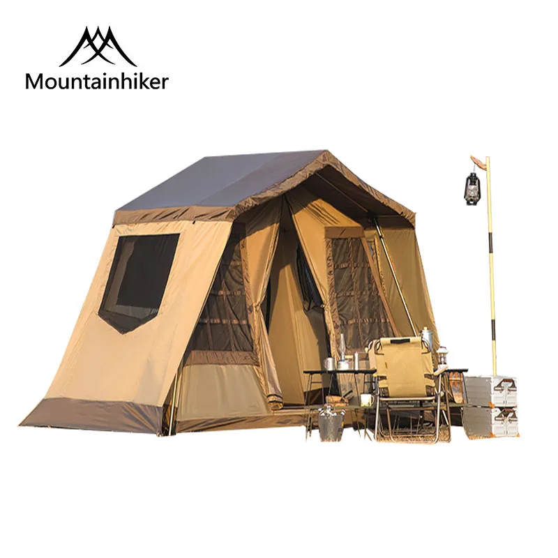 Mountainhiker 4-6Person Outdoor Camping Eaves Tent Canopy Luxury Ultralight Large Family Waterproof Thickened Hiking Picnic Tent