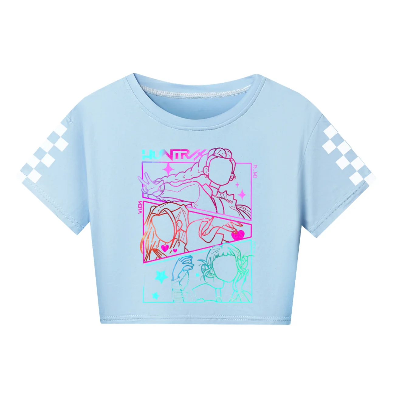 

KPop Demon Hunters Rumi T-shirts for Girls Summer Short Sleeve Clothes Kids Cartoon Tshirt Costume Children Birthday Tops