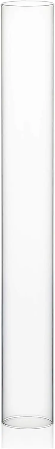 

Clear Glass Hurricane Candle Holder Sleeve 12 Pack, 2" Wide 16" Tall Open Ended Cylinder for Pillar Candles