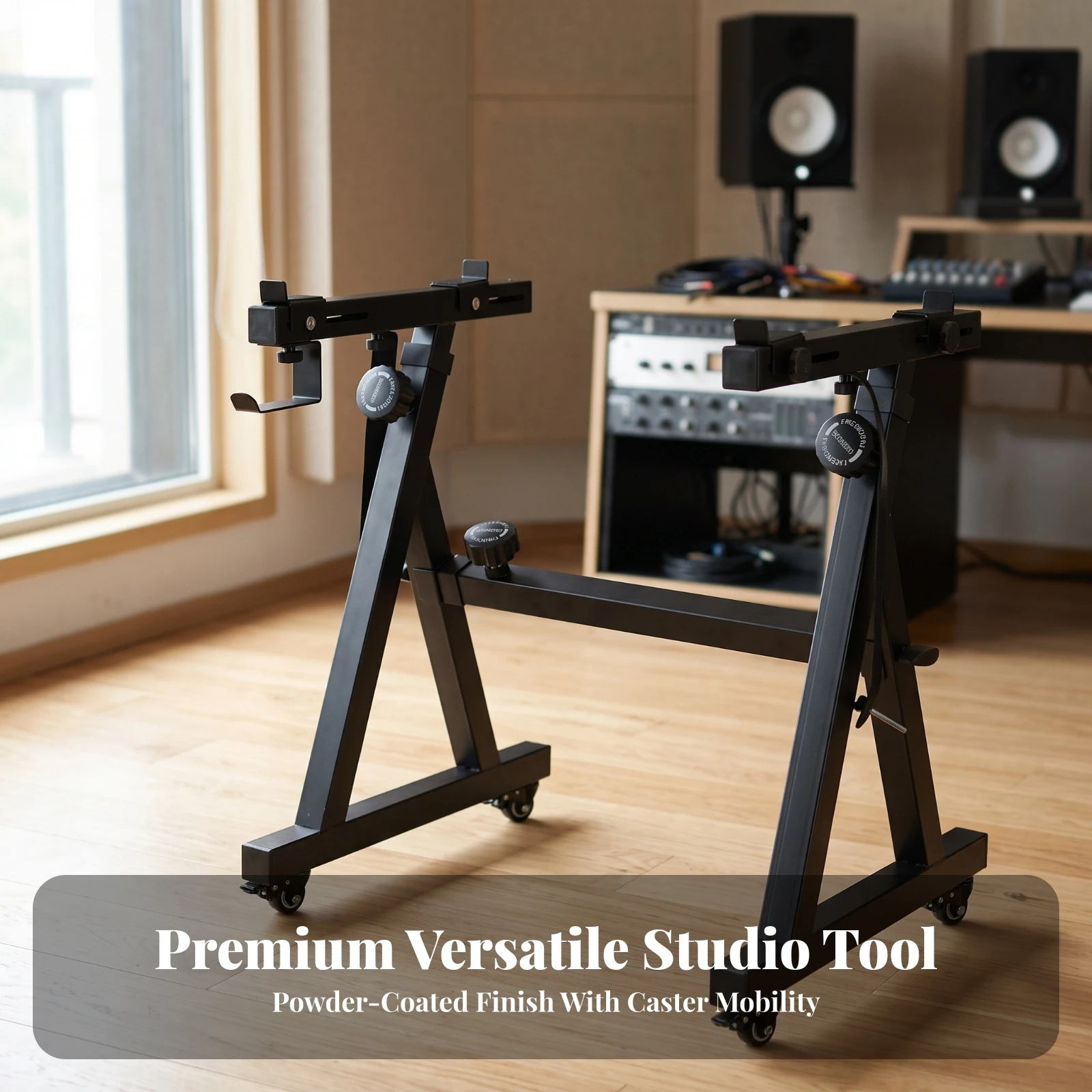 Z-Shaped Keyboard Stand with Wheels Stable Keyboard Stand with Wheels Universal Transportable for Keyboardists, Home Studio