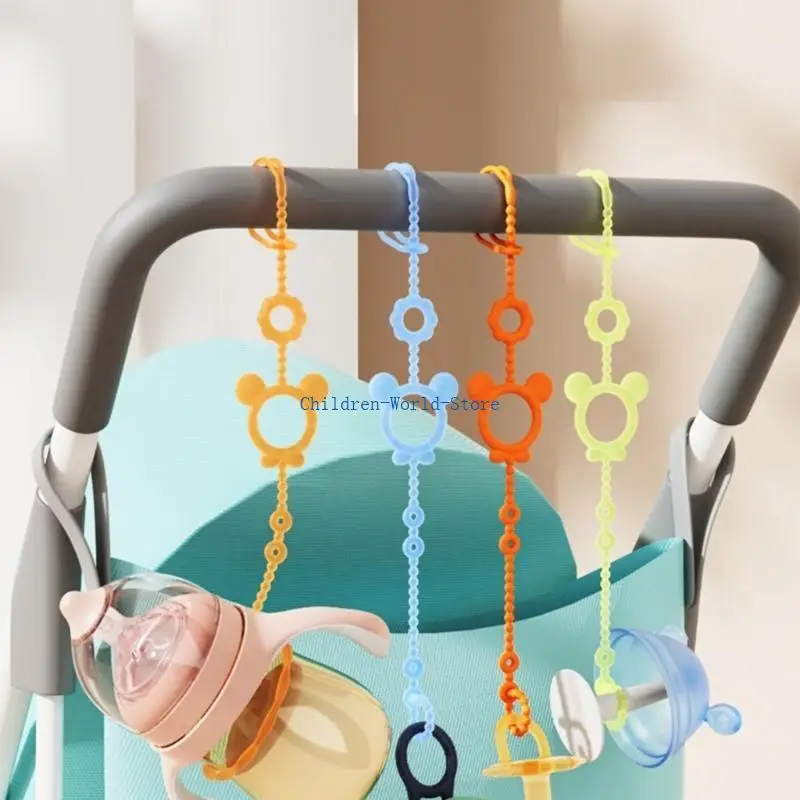 

R9JD Baby Pacifier Clip Infant Newborn Dummy Chain Pacifier Strap Chain Clip Baby Pacifier Holder Clip Silicone Soother Chain