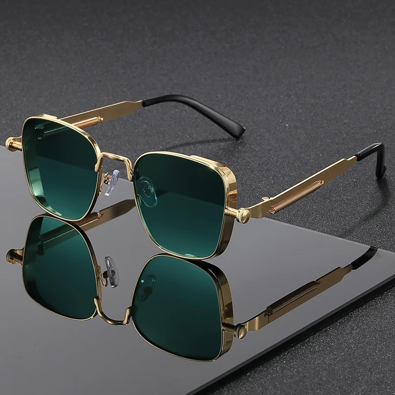 

Men's Metal Polarized Sunglasses Square Half Frame Anti UV Casual Punk Sunglasses Fashion Outdoor Sports Fishing Eyeglasses