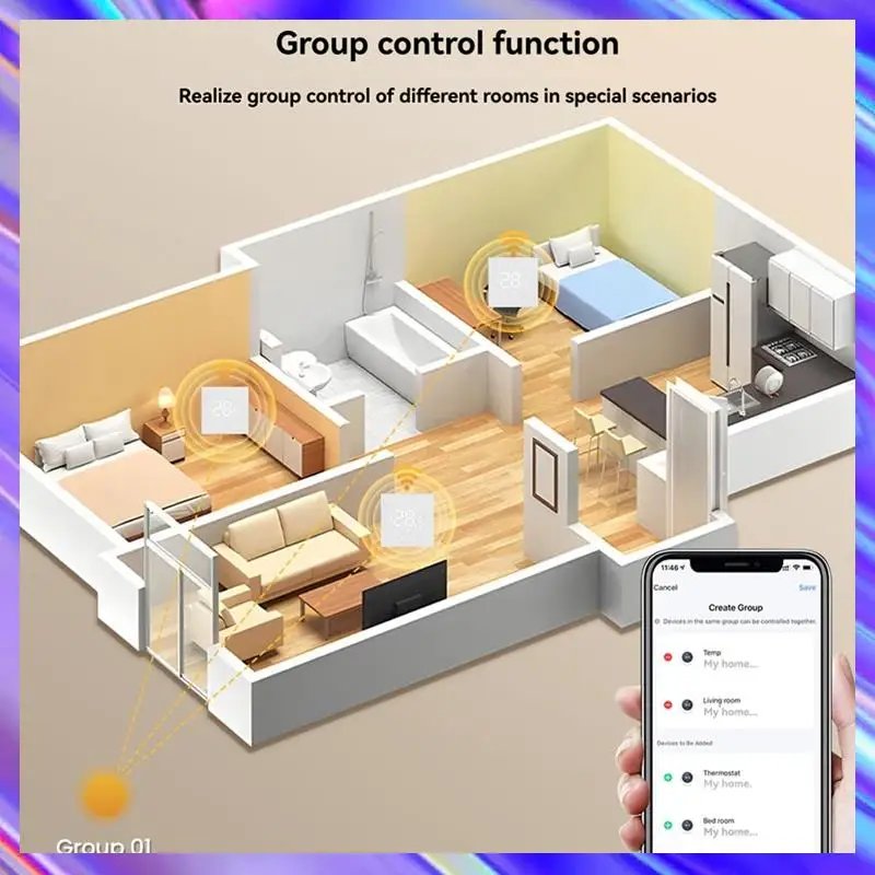 

A98Z Tuya Wi-Fi контроллер температуры 100-240 В 3A нагрев воды, совместимый с Alexa и Google Home, черный