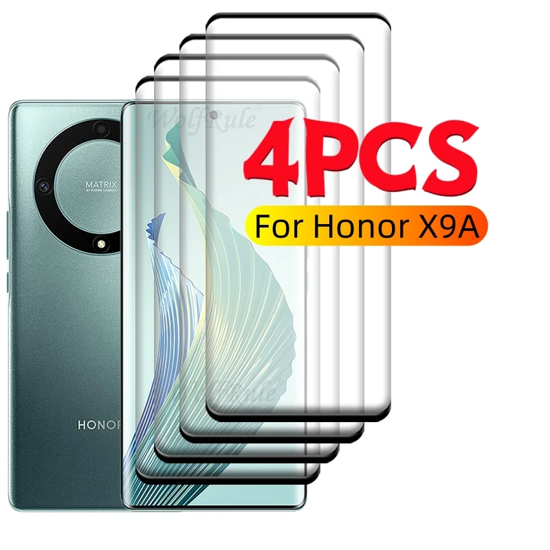 1/2/3/4 PCS For Honor X9A Glass Honor X9A Tempered Glass Protective 9H HD Full Curved Cover Screen Protector Huawei Honor X9A