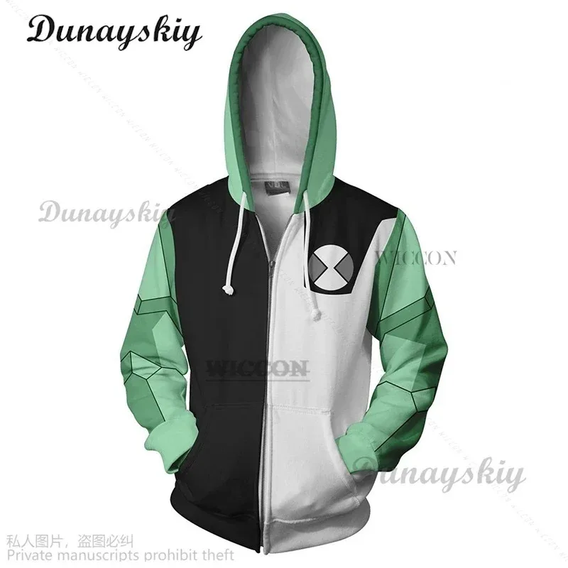 Anime Ben10 Tennyson Cosplay Hoodie Cartoon Pullover Hooded Sweatshirt Adult Men Fantasia Cos Jacket Sweatshirt Streetwear Coat