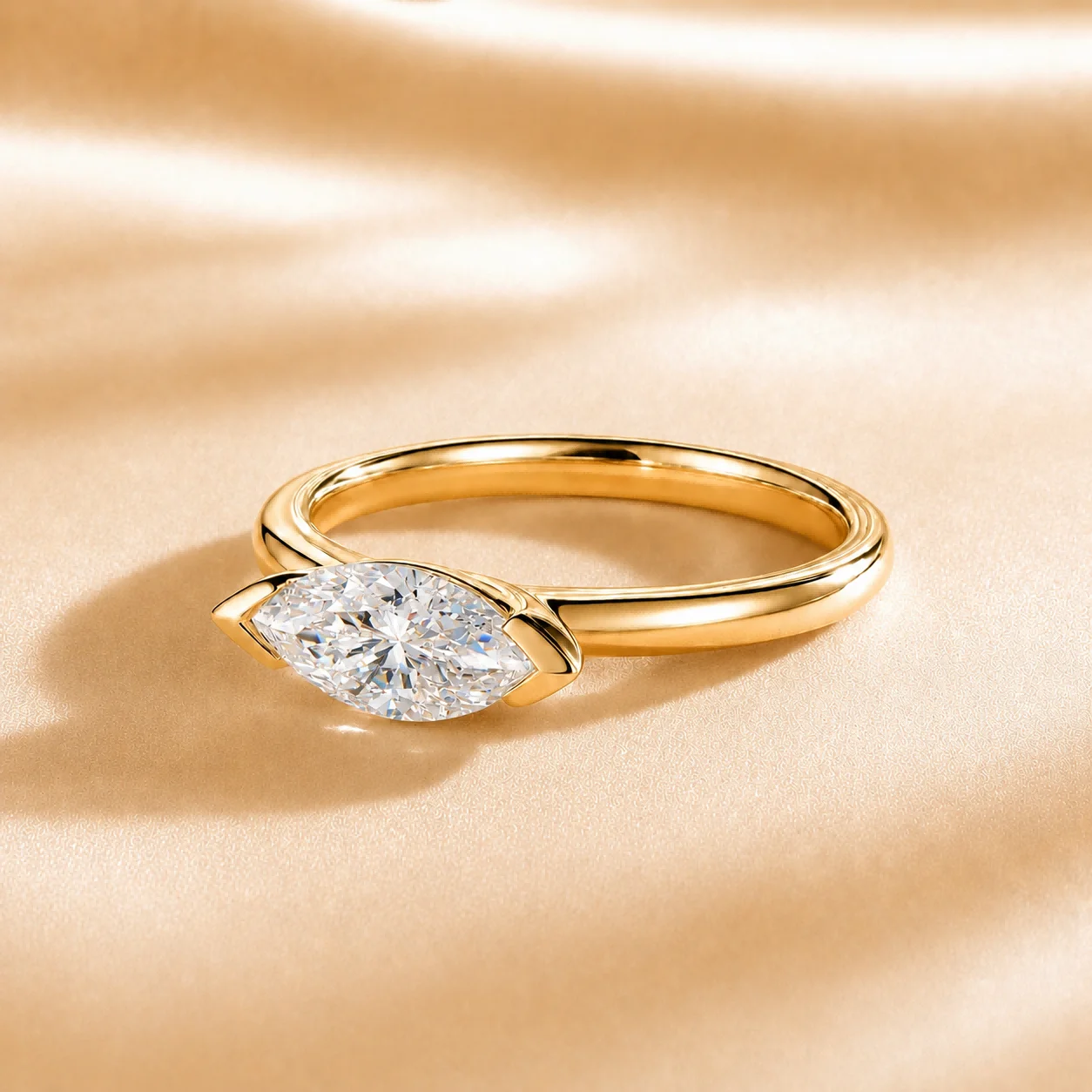 

Custom Lab Grown Diamond Engagement Ring 9K 14K Gold 0.5ct to 3ct VVS1 D Color Wedding Promise Anniversary Ring for Women