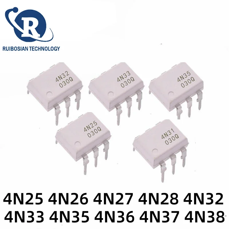 Optoacoplador IC, 4N25 4N26 4N27 4N28 4N32 4N33 4N35 4N36 4N37 4N38 DIP-6, 10Pcs