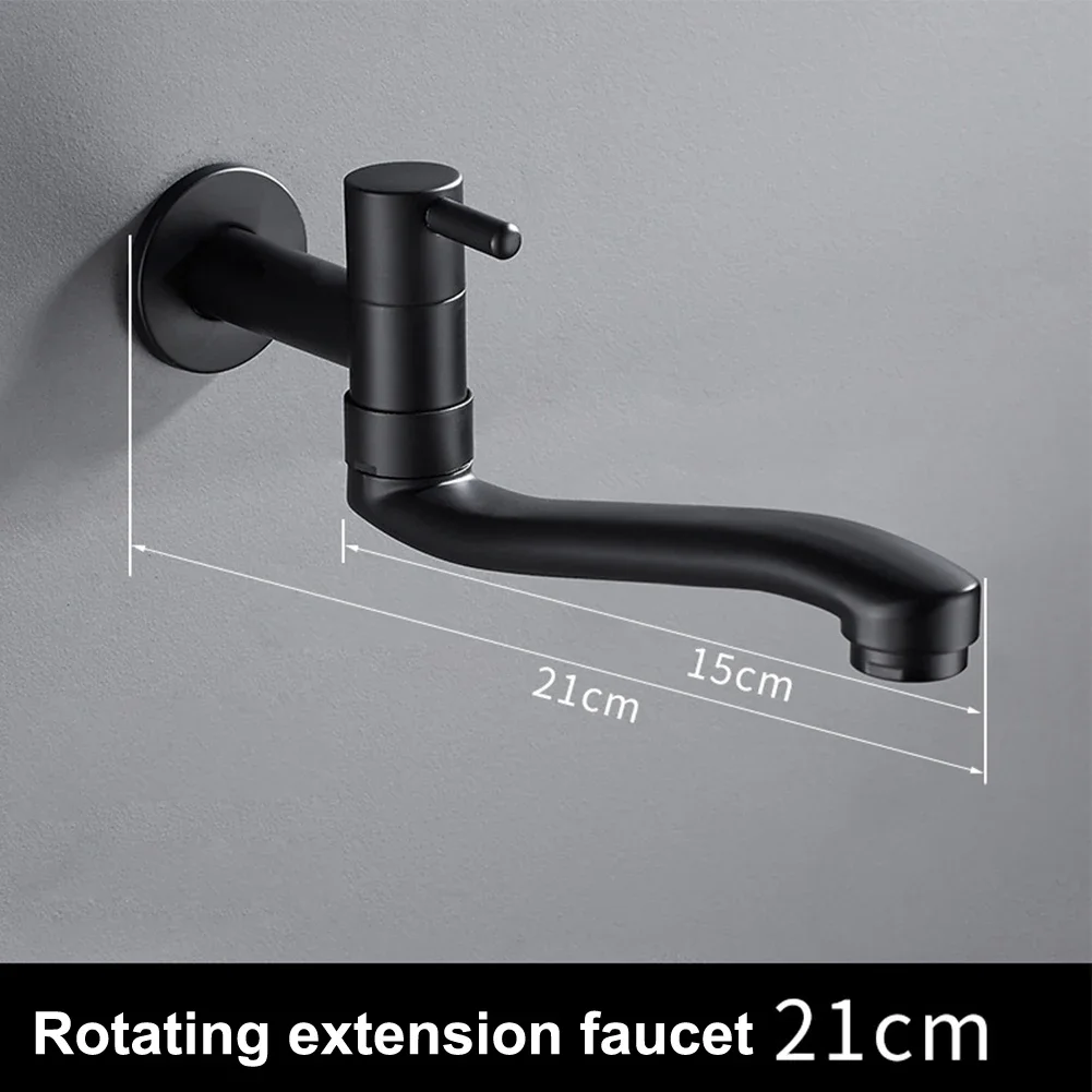 Extended Wall Mounted Faucet Single Cold Kitchen Sink Mop Pool Faucet Rotatable Bathroom Balcony Mop Pool Extended Tap Nozzle